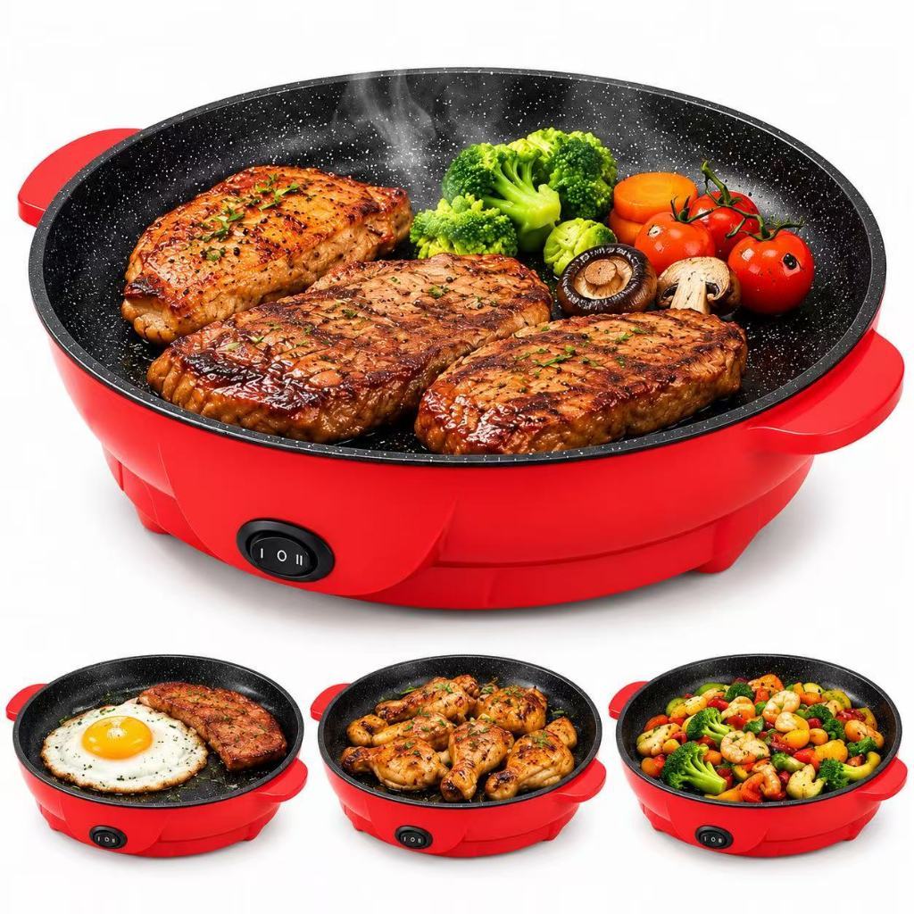 Frigideira Elétrica Multiuso 110V/220V 22cm e 26cm Antiaderente