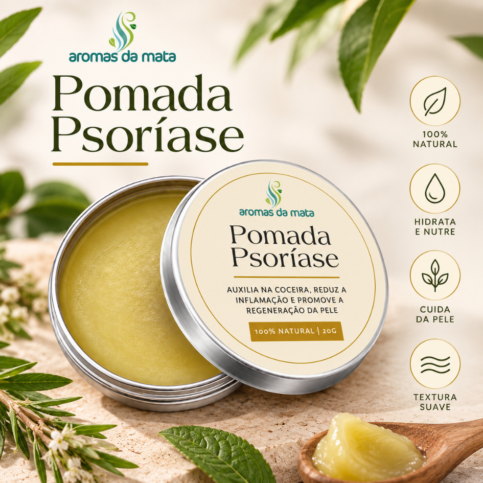 Pomada Para Psoríase Hidratação Antibacteriano 100% Natural e Vegano