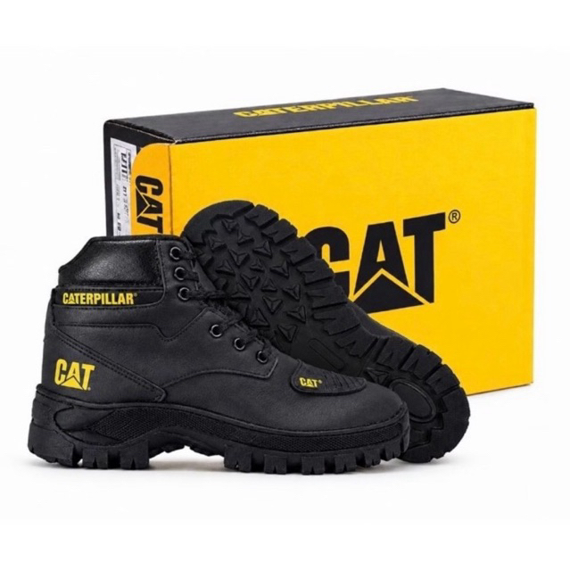 Bota Coturno Masculino CAT Impermeavel Couro Sintetico