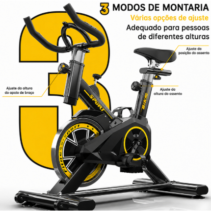 Bicicleta Ergometrica Profissional Bike Spinning 8kg Inercia Bicicleta Fitness Com Balança E Caneleira 120kg