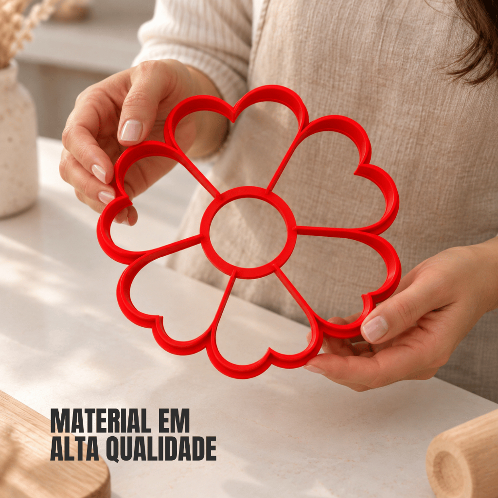 Molde Cortador Argila De Flor 17cm Cerâmica Fria Pétalas Coração — imagem 2 de 2