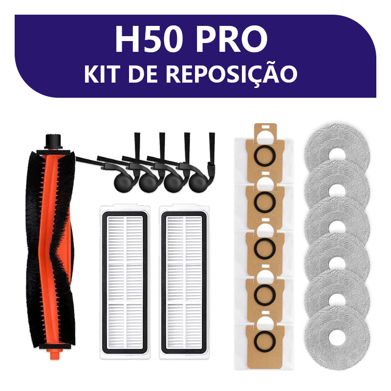 Kit de Peças de Reposição para Robô Aspirador Xiaomi | Compatível com H50pro