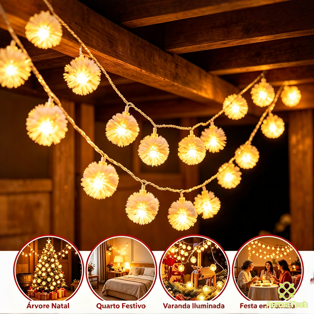 Pisca Pisca Varal De Luzes Bolinhas Decoração Natalina Enfeites De Natal Para Ambientes Externos