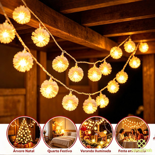 Pisca Pisca Varal De Luzes Bolinhas Decoração Natalina Enfeites De Natal Para Ambientes Externos