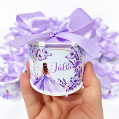 Tubolatas Personalizadas- 15 ANOS LILÁS - Lembrancinhas/ Maternidade/ Chá de bebê/Festa Infantil - DIVERSOS TEMAS