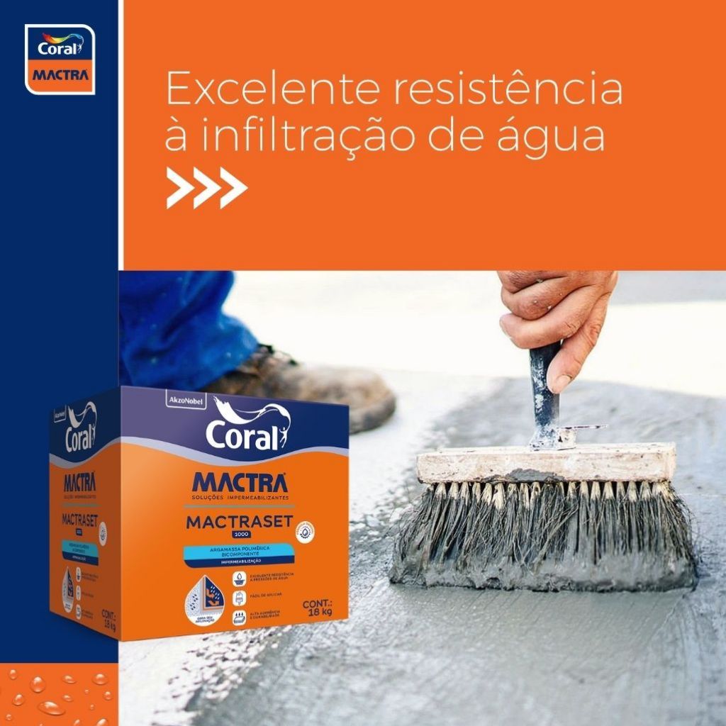 Impermeabilizante Mactraset Coral 18kg Massa Polímérica Cozinha e Banheiros Tecplus — imagem 2 de 2