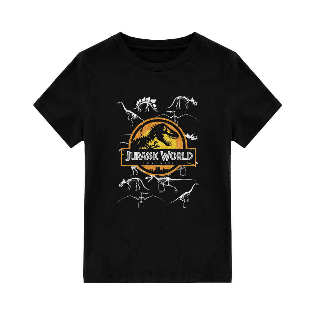 Camiseta Infantil Dinossauros Esqueletos
