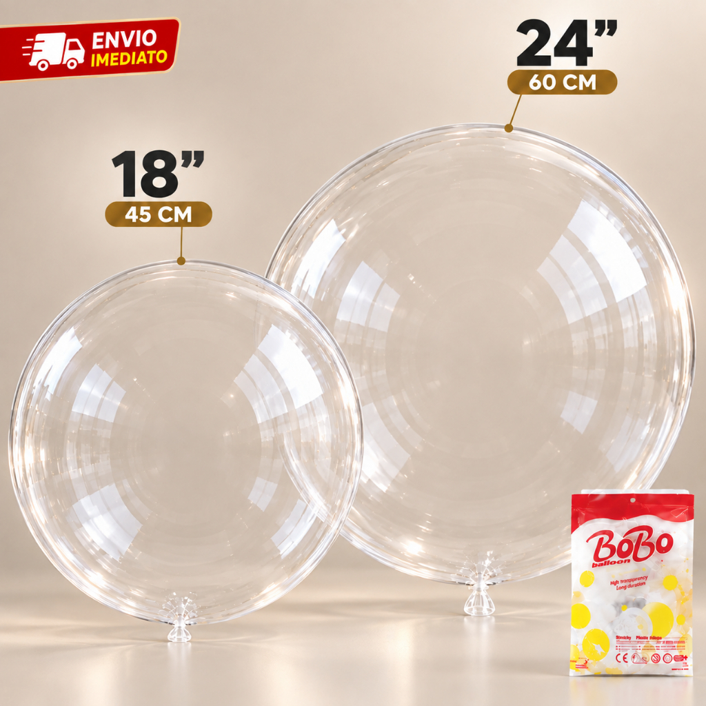 Balão Bubble BoBo Transparente 18 e 24 Polegadas Cristal Para Festas Decoração