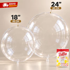 Balão Bubble BoBo Transparente 18 e 24 Polegadas Cristal Para Festas Decoração