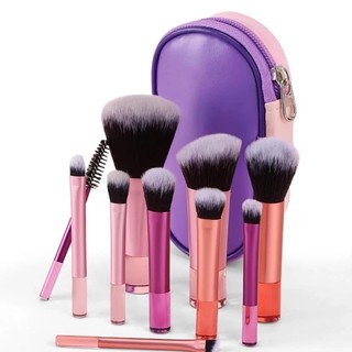 Kit 10 mini Conjunto Completo De Pincéis De Maquiagem Portátil Profissional Com Bolsa  Pa…