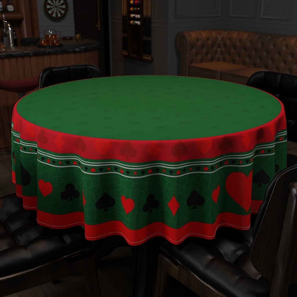 Toalha de Baralho Mesa para Jogo de Cartas Poker Truco Aveludada Mesa Quadrada Retangular Redonda — imagem 2 de 2