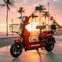Bicicleta Elétrica Scooter WX-03 800W Wehawk Basket Bateria de Chumbo 48V/12Ah 32Km/h 🇧🇷