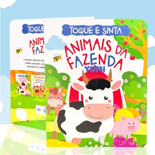 Livro Sensorial Bebê | Toque E Sinta O Mundo da Fazenda Animais de Estimação Texturas Para Crianças