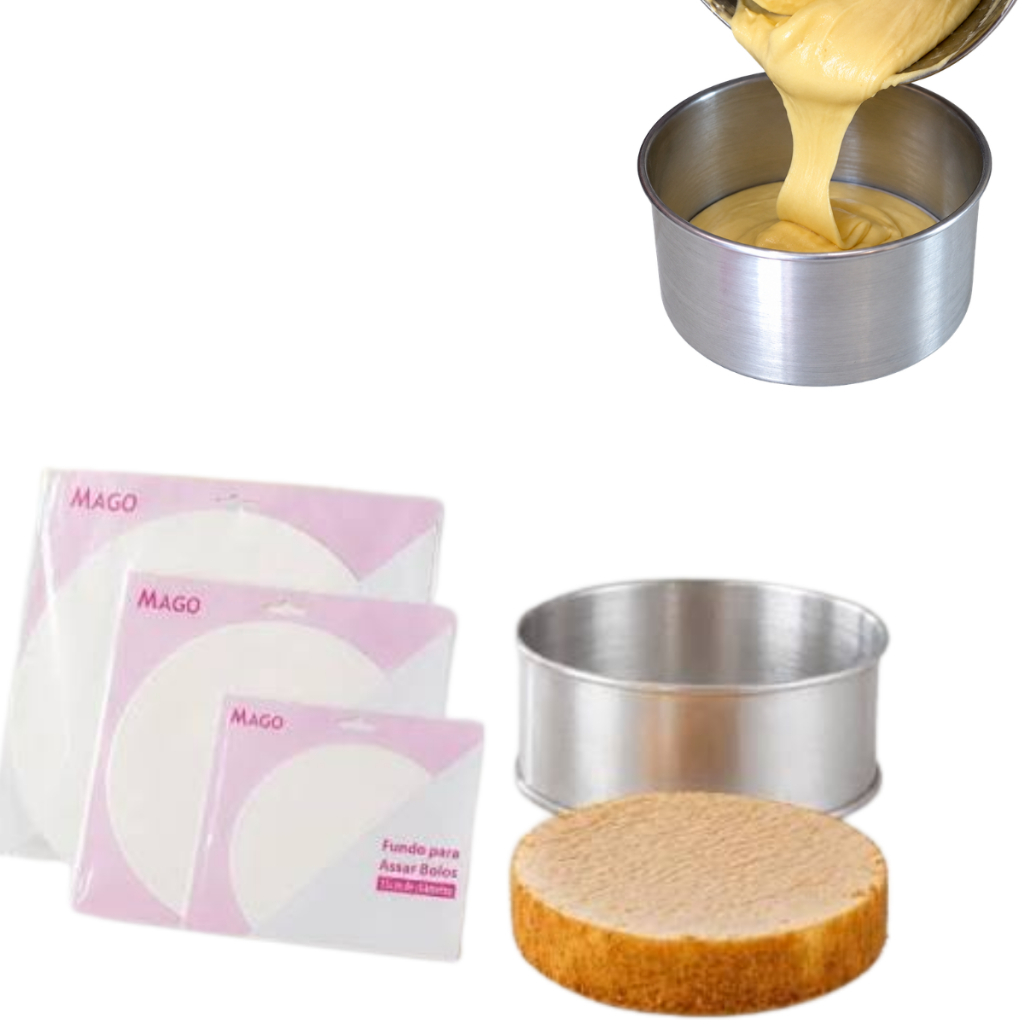 Kit 50 Fundo para Assar Bolos 15/20/25cm Descartáveis não Gruda Confeitaria Tipo Papel Manteiga Mago