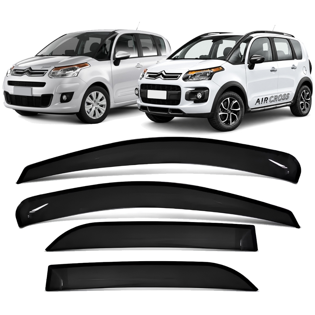 Calha Chuva Citroen C3 Picasso 2011 a 2015 AirCross 2010 a 2020 Defletor Fumê