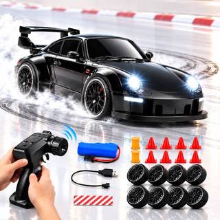 Carrinho Controle Remoto Porsche Drift 4x4 1:24 Recarregável Com Led Carrinho De Controle Remoto Drift 4x4
