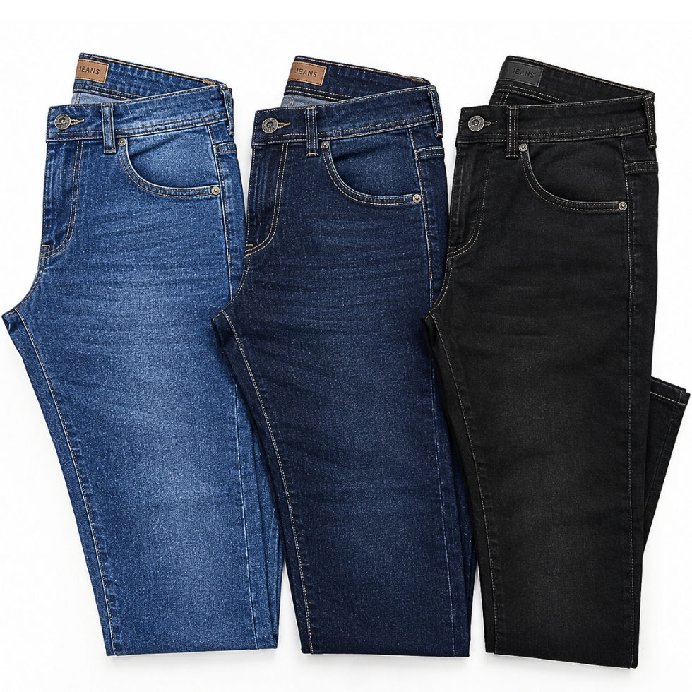 Kit 3 Calça Jeans Masculina Slim com Elastano > Qualidade Premium