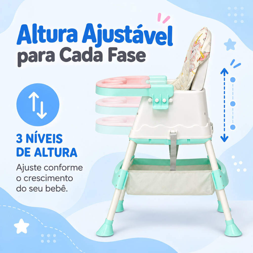 Cadeirinha de Alimentação Bebê 2 Alturas Infantil Cadeirão Portátil Rayo — imagem 2 de 2