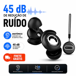 Tampão De Ouvido anti ruido Protetor Auricular Para Dormir BlissSilence 45dB Kit 8 Tamanhos Silicone Anatômico