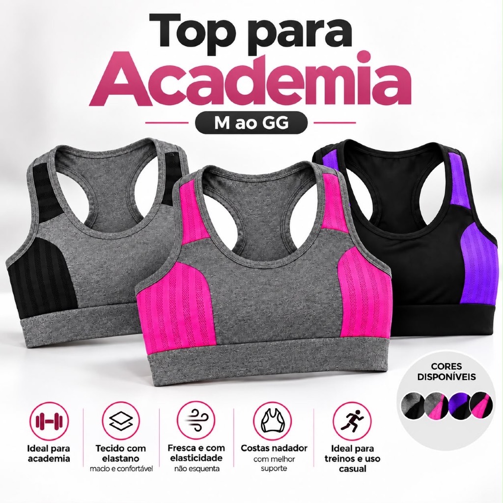 Top Academia Elastano Bojo Costas Nadador Fitness Feminino Confortável Sustentação Respirável