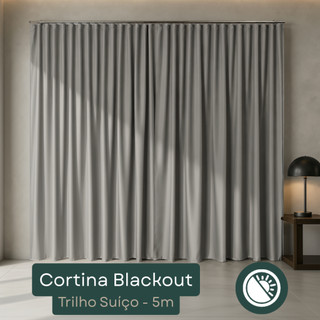 Cortina Blackout Premium 5 Metros Modelo para Trilho Suiço - Corta Luz