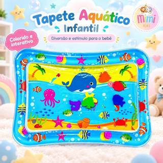 Tapete Infantil Bebê Inflável Água Atividades Sensorial Almofada Menino e Menina