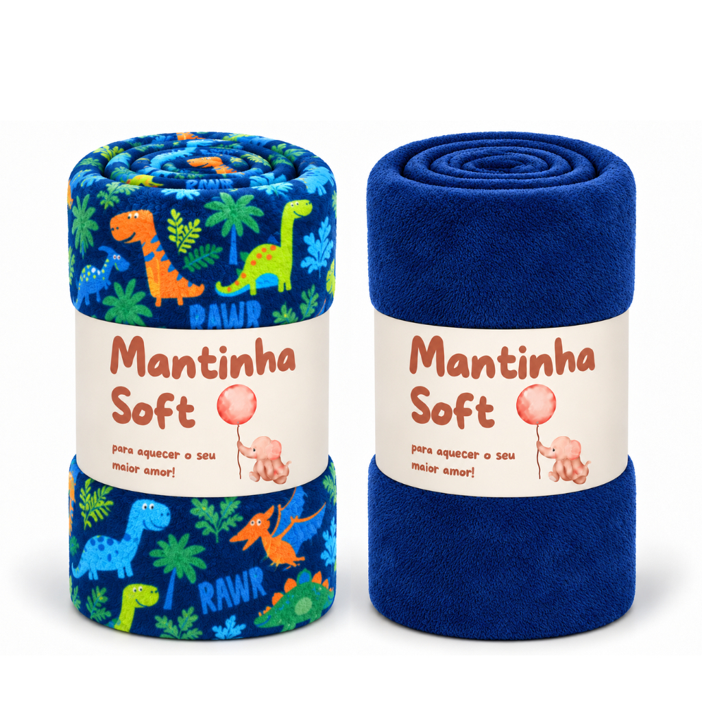 Kit 2 Mantas Bebê Cobertor Macia Quentinha Enxoval Maternidade Menor Preço