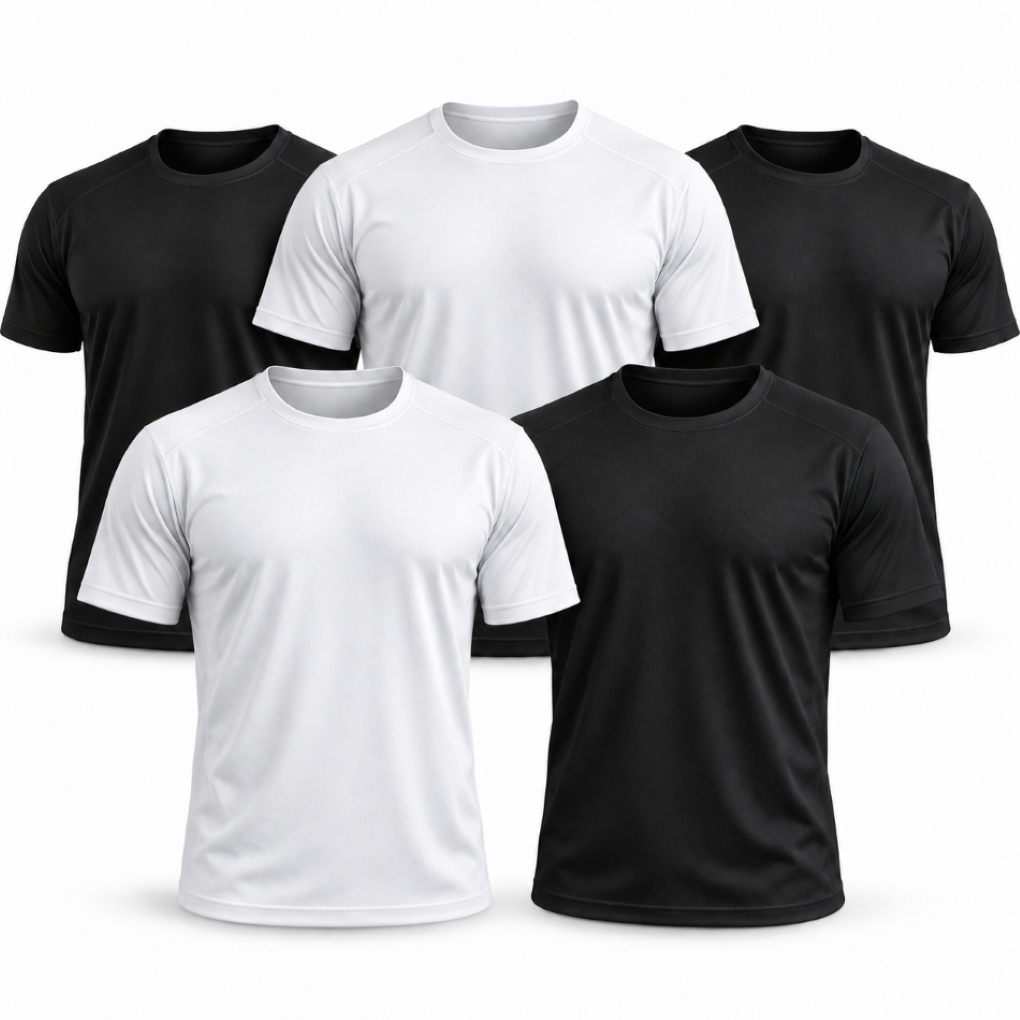 Kit 5 Camisetas Dryfit Masculina Casual Treino Academia Caminhada Esportes Anti Suor