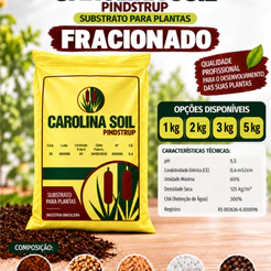 Substrato Carolina Soil Original Fracionado 1kg 2kg 3kg 5kg Para Plantas Mudas Flores Hortaliças e Vasos