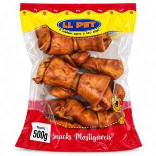 Osso Nó Sabor Bacon Ossinho Petisco Mordedor Para Cães (Pacote 500g)