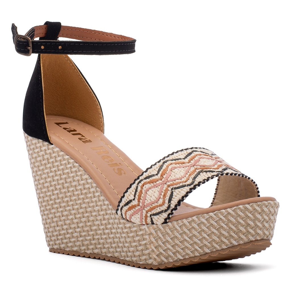Sandália Anabela Feminina Salto Alto Plataforma Casual Blogueira Confortável Tendência LRS.08YV