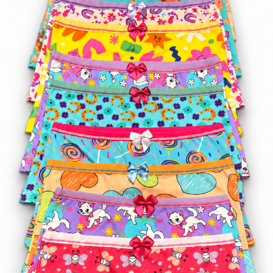 Kit 3 5 ou 10 Calcinhas Boxer Infantil Feminina Shortinho Estampado Confortável