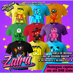 Camiseta Minecraft Turma do Problems (Infantil, Adulto e Plus - Do 2 ao G3) 100% Algodão