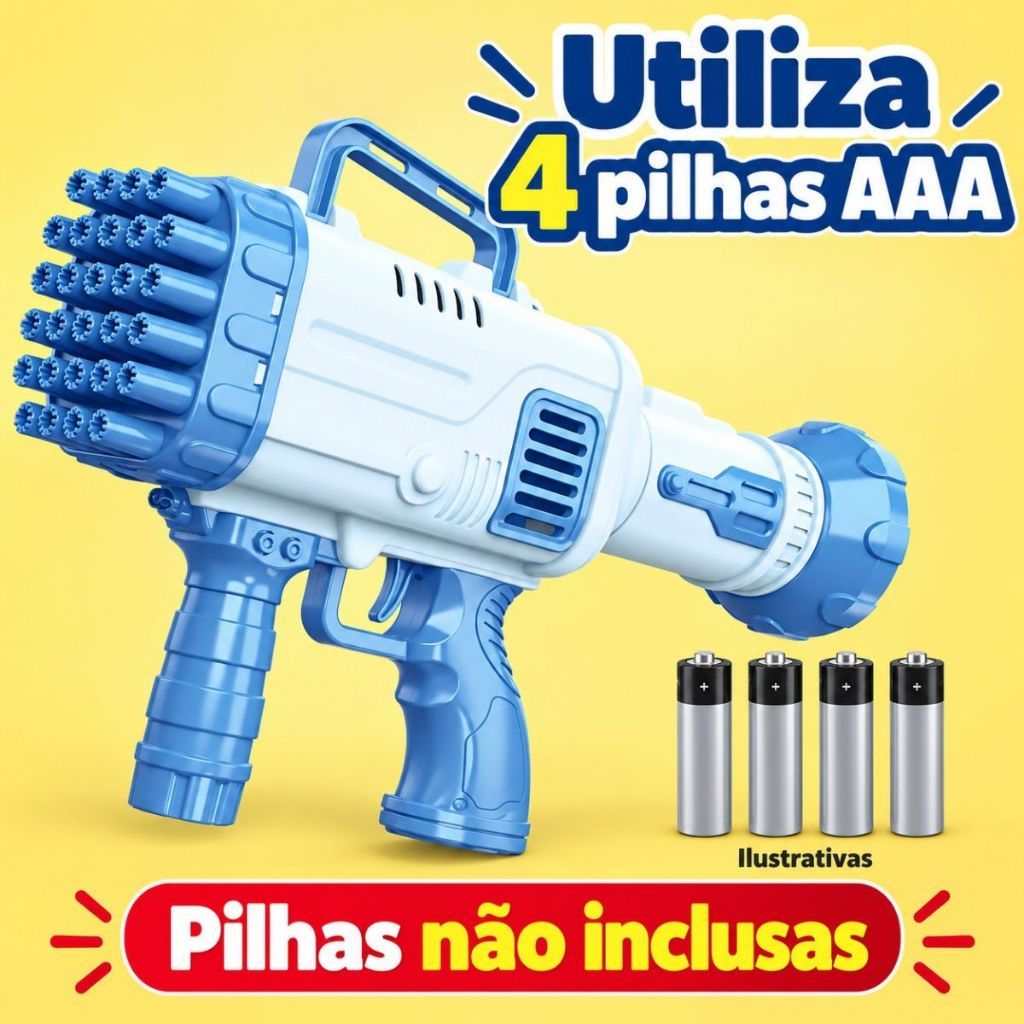 Lançador de Bolhas Sabão Bazuka Automática Bolha de Sabão Pistola de Bolhas Menina Menino · foto 2