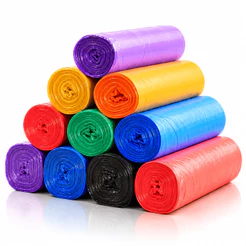 Sacos de Lixo Coloridos 45x45cm em Rolo Multiuso para Cozinha Banheiro Escritório 65 unidades Coleta Seletiva