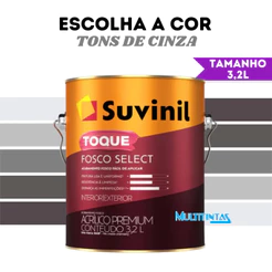 Tinta Acrílica Fosco 3,2l Tons de Cinza Parede Toque Fosco Select Suvinil