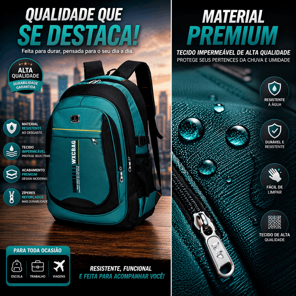 Mochila Bolsa Masculina Premium Executiva Resistente Notebook Faculdade Trabalho
