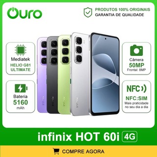 INFINIX HOT 60i - INFINIX HOT 50i, 256GB e 4GB RAM, Processador MediaTek Helio G81, Bateria 5000Mah, Versão Global
