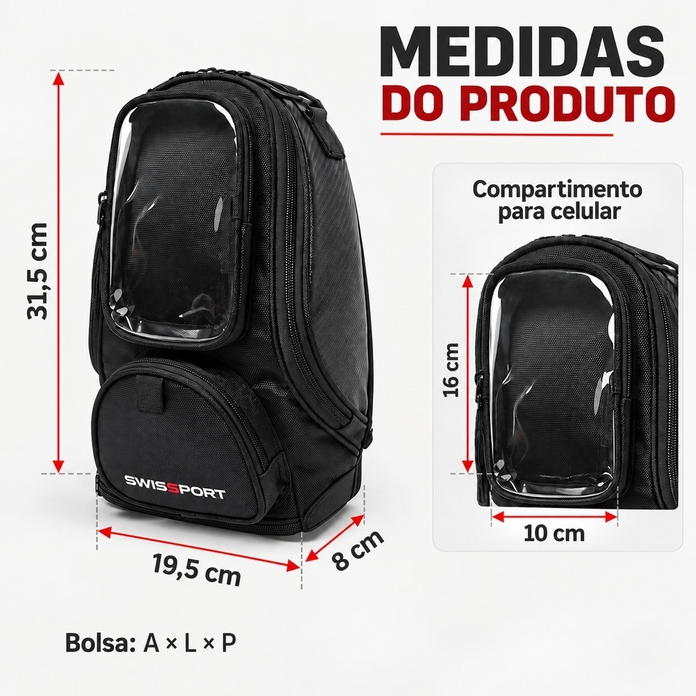 Bolsa Alforge Tanque Moto Com Imãs Reforçada · foto 2