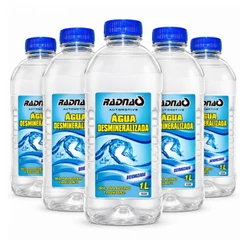 Kit 5 Água Desmineralizada Radiador Bateria Deionizada 1 Litro