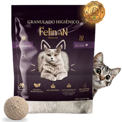 Areia Para Gatos Higiênica Premium Felinan 4kg Granulado Fino Nanotecnologia Elimina Odor Torrão Biodegradável Sem Pó