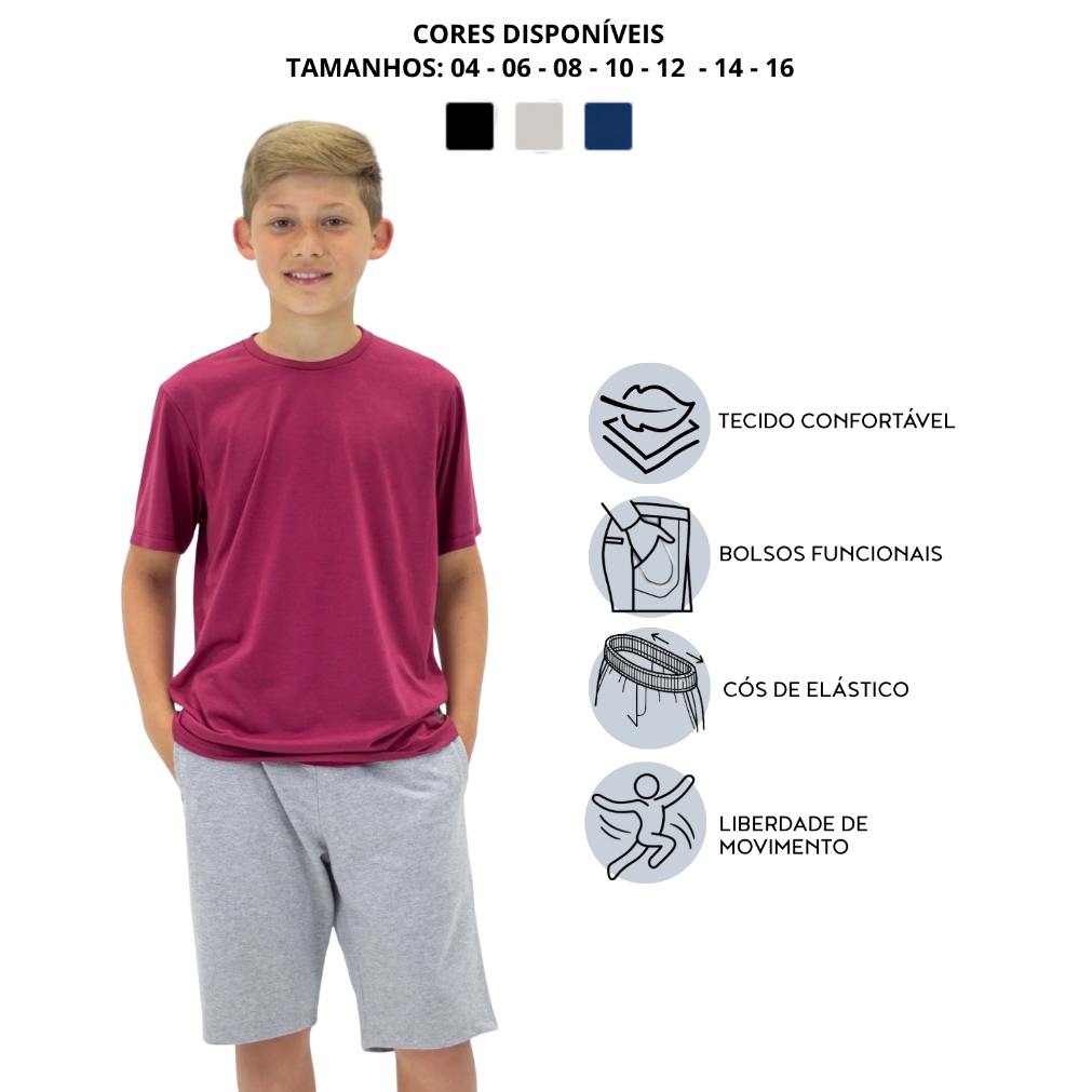 Bermuda Infantil Juvenil Menino em Moletinho Masculina