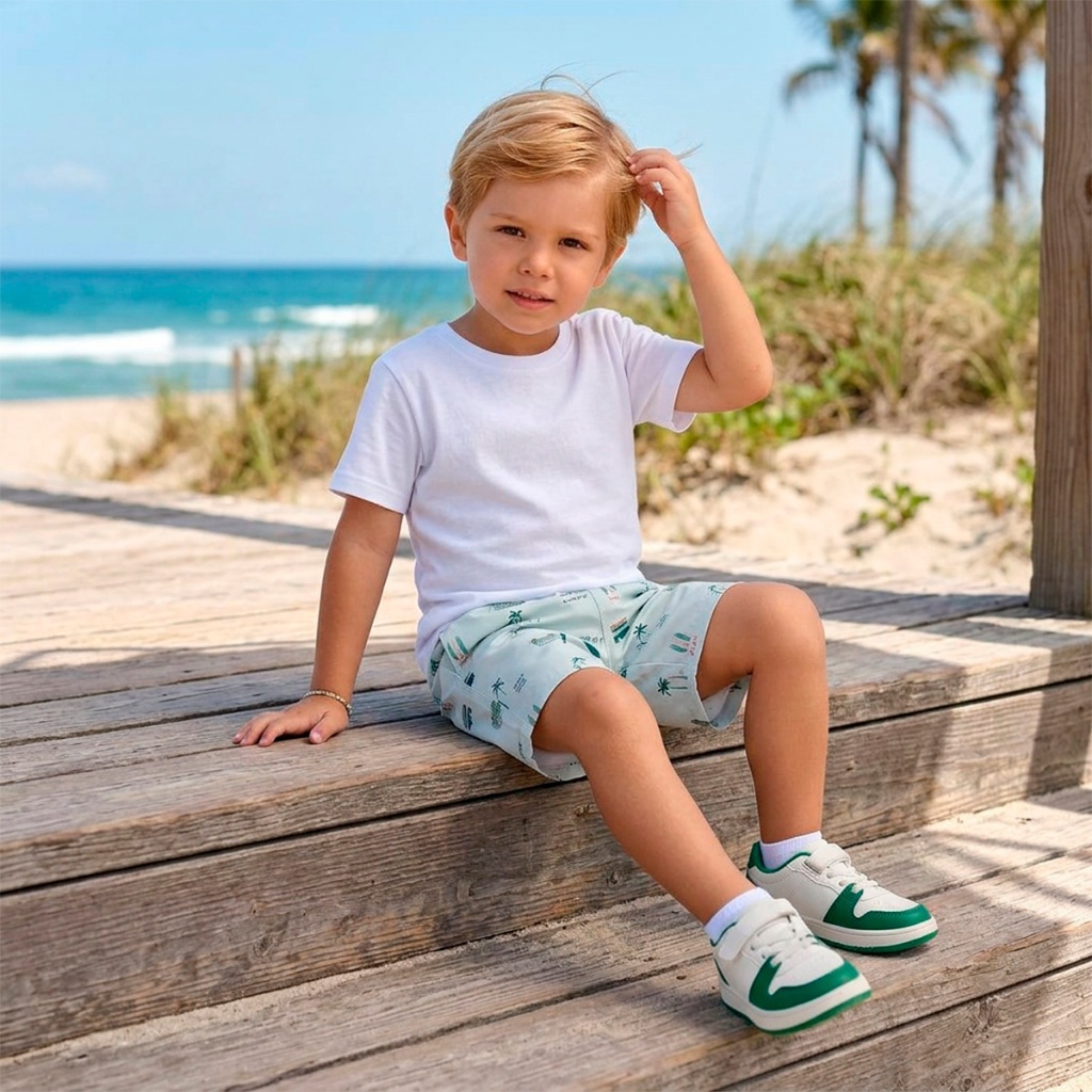 Bermuda Tactel Menino Moda Verão Infantil L18 — imagem 2 de 2