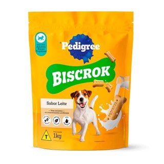 Biscoito Pedigree Biscrok Para Cães Adultos Raças Pequenas Sabor Leite 1kg
