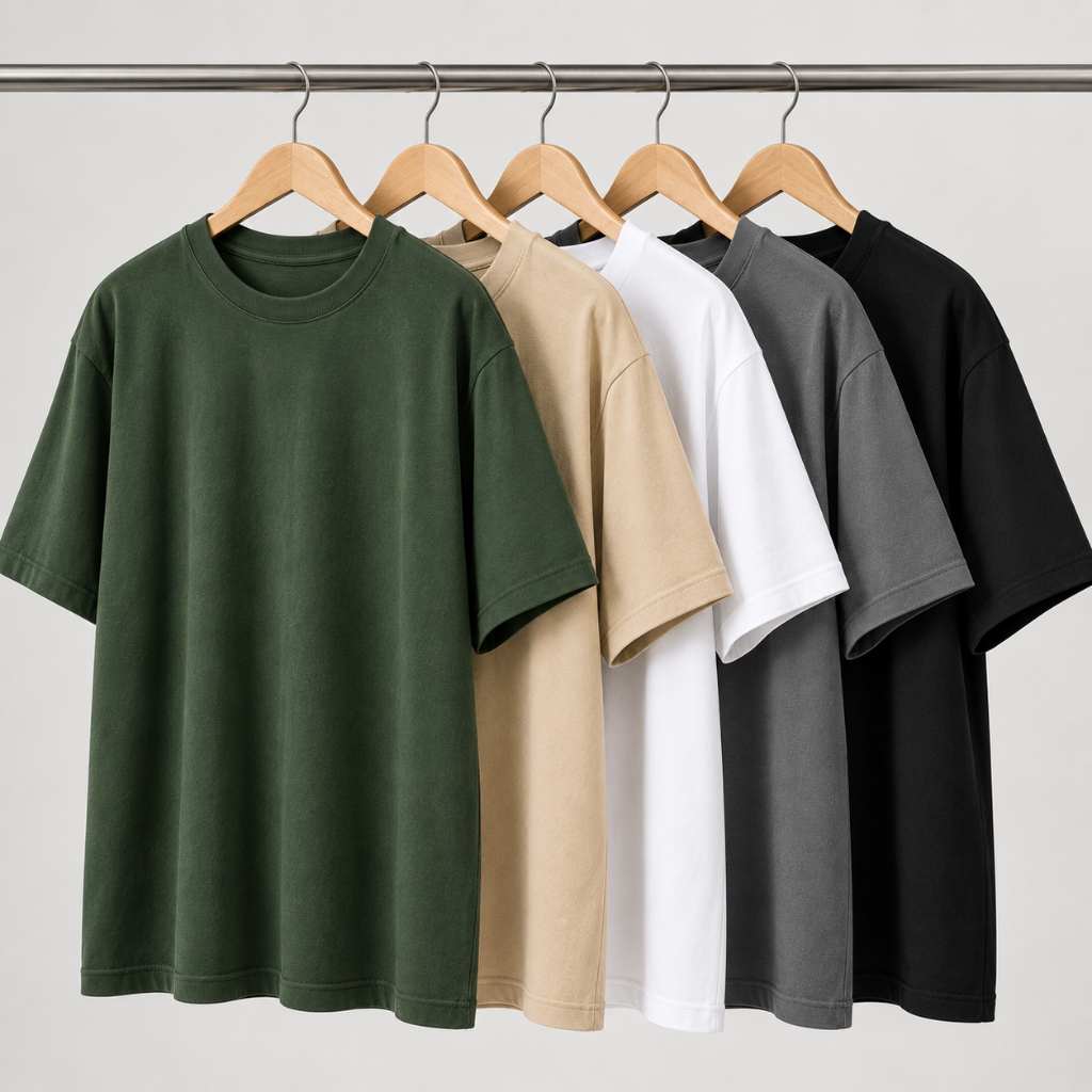 Kit 5 Camiseta Oversized Masculina Feminina100% Algodão 26.1 P M G GG Caimento Streetwear lisa