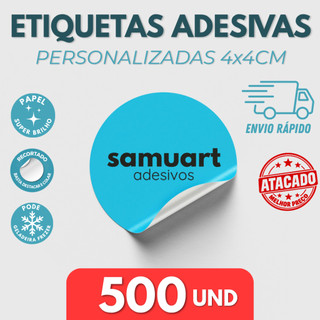 500 ETIQUETAS ADESIVAS PERSONALIZADAS | RECORTE ELETRÔNICO | RÓTULOS REDONDOS OU QUADRADO | 300 200 100