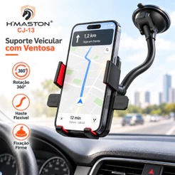 H'Maston CJ-13 Suporte Carro Celular Ajustável Rotação 360° Fixação Segura