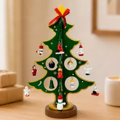 Enfeite de Madeira Árvore de Natal - 20cm - 1 unidade - Rizzo