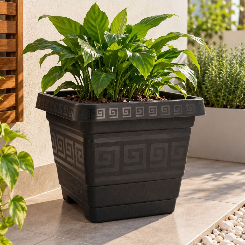 Kit 6 Vaso Quadrado Gigante 29L para Plantas Jardim Horta Grande Resistente Decorativo