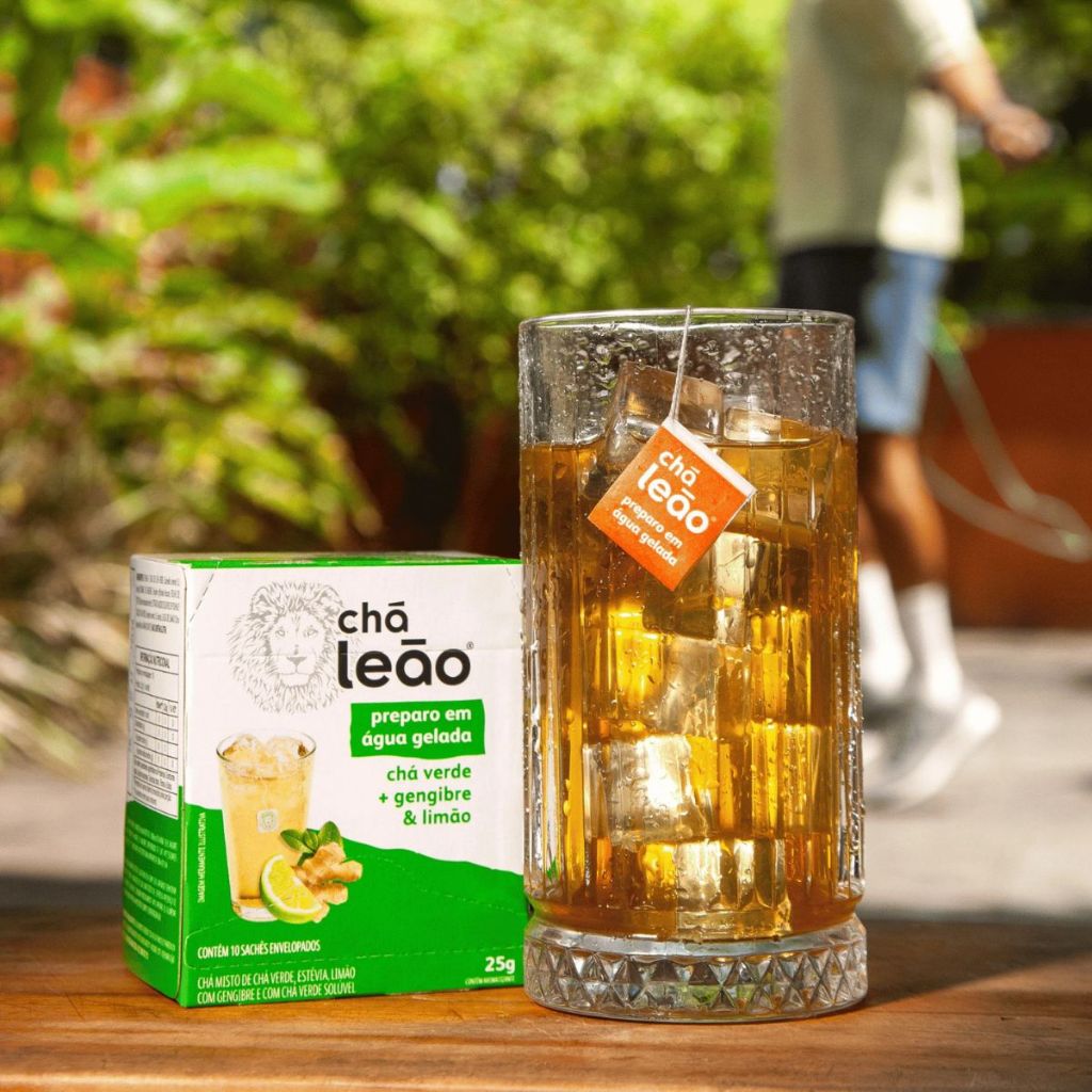 Kit Favoritos Leão Chá Gelado - Morango e Laranja, Verde Gengibre Limão e Abacaxi com Hortelã — imagem 2 de 2